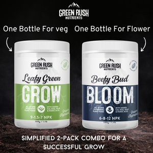 Veg To Harvest Pack: Organic Leafy Green Grow & Beefy Bud Bloom Combo